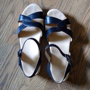 Dansko Black Leather Sandals